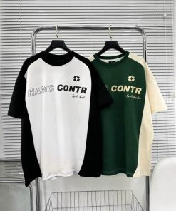 ÁO THUN IN CHỮ HAMG TRẮNG ĐEN VÀ MÀU XANH BE 1