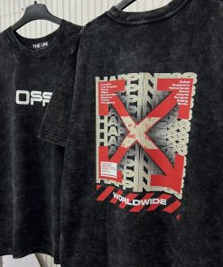 ÁO THUN LOANG UNISEX IN HÌNH KÝ TỰ MÀU ĐỎ